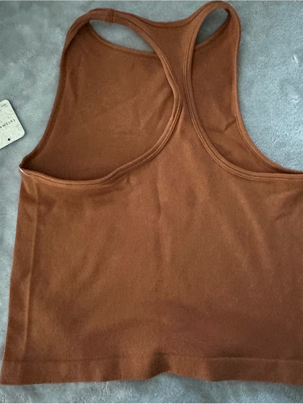 Free People Ribbed Racerback Tank - Rust Brown - Picture 2 of 2
